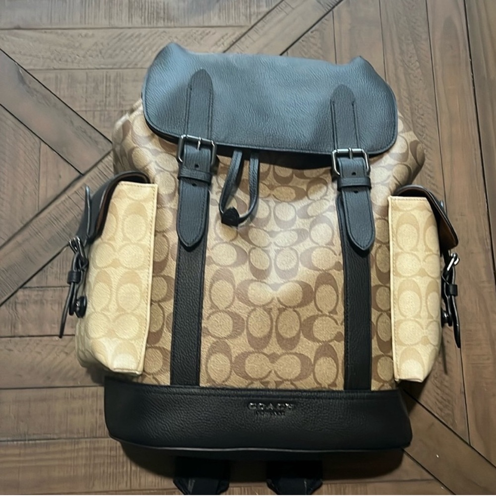 Coach Hudson backpack in blocked signature canvas